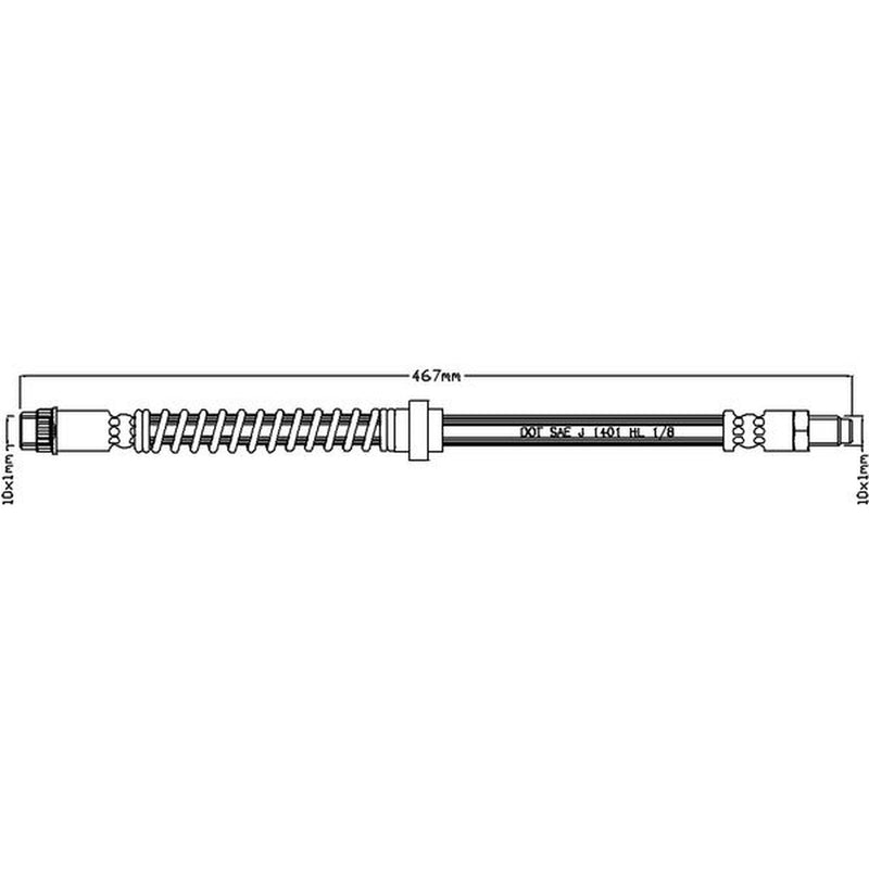 Juratek Brake Hydraulic Hose Line Front fits Citroën Berlingo First 1996-2011