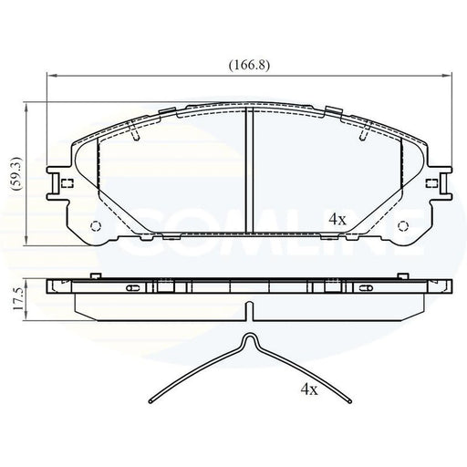 Comline Front & Rear Brake Discs & Pads fits Toyota Rav 4 IV 2012-2019