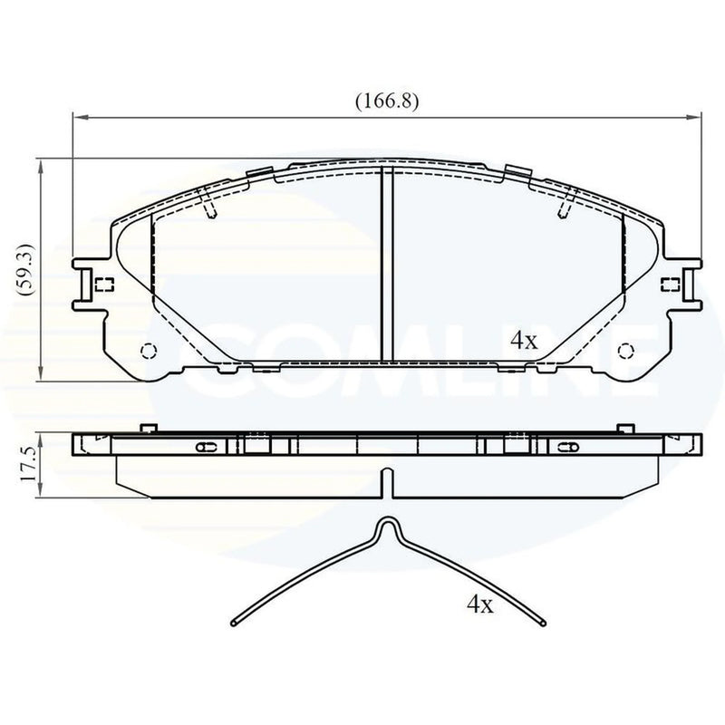 Comline 4 x Front Brake Pad Set fits Lexus Nx 2014 on