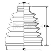 Borg & Beck Drive Shaft Bellow Kit transmission sided BCB6307