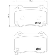 Mintex Rear Brake Pad Set fits Hyundai Genesis 2008-2014 2.0 3.8