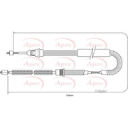 Apec Handbrake Cable Right Rear fits Peugeot 406 1995-2004 1.8 1.9 2.0 2.1 3.0