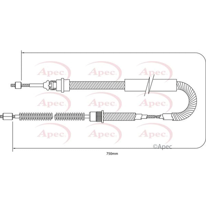 Apec Handbrake Cable Right Rear CAB1348