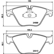 DON Front Brake Pad Set fits BMW 5 2009-2017