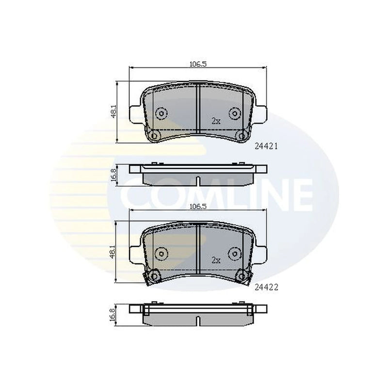 Comline 4 x Rear Brake Pad Set fits Chevrolet Malibu 2012 on 2.0 2.4