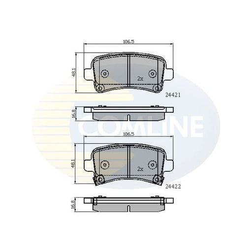 Comline 4 x Rear Brake Pad Set fits Chevrolet Malibu 2012 on 2.0 2.4