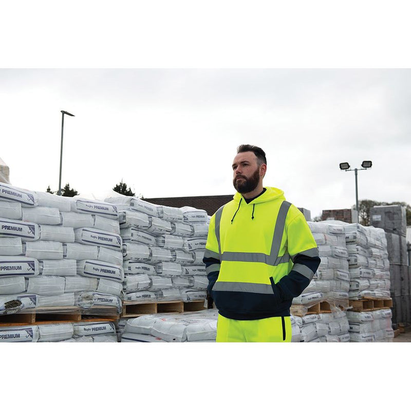 Tough Grit Hi-Vis 2-Tone Hoodie Yellow/Navy XL 607082 Tough Grit  - Dynamic Drive