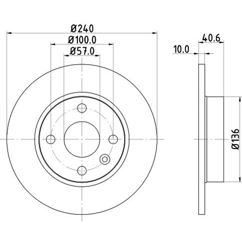 Mintex 2 x Solid Rear Brake Discs MDC1519-x2