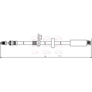 Apec Brake Hydraulic Hose Line Front fits Citroën C3 Picasso 2008-2015 1.4 1.6