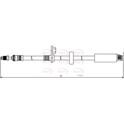 Apec Brake Hydraulic Hose Line Front fits Citroën C3 Picasso 2008-2015 1.4 1.6