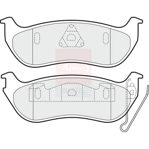 Apec Rear Brake Pad Set fits Jeep Cherokee 2001-2008 2.4 2.5 2.8 3.7
