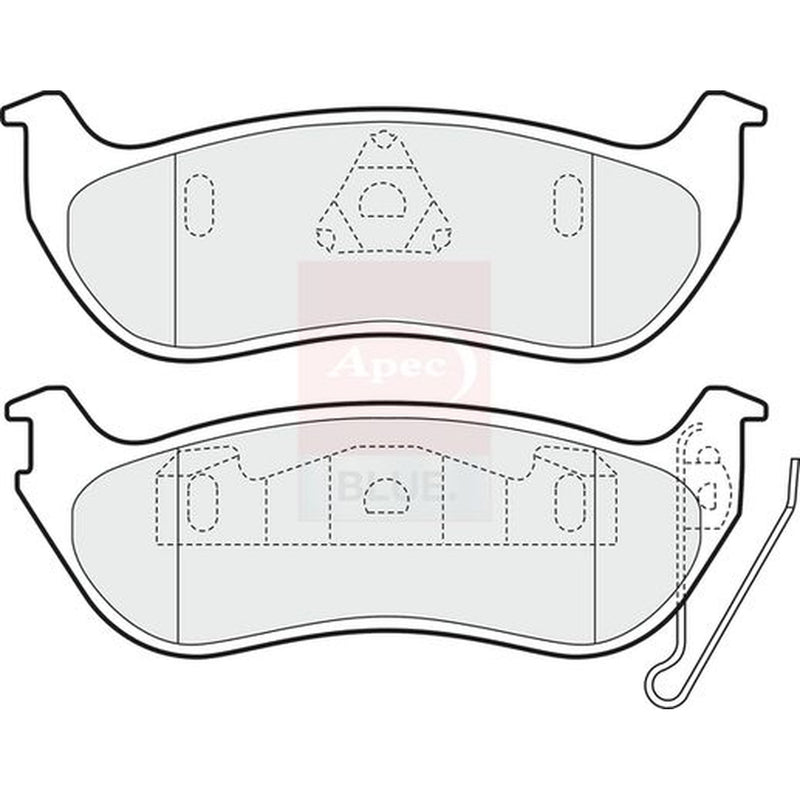 Apec Rear Brake Pad Set fits Jeep Cherokee 2001-2008 2.4 2.5 2.8 3.7