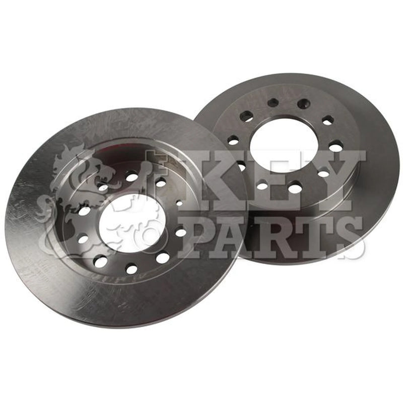 Key Parts 2 x Solid Brake Discs fits Hyundai Coupe II 2001-2009 1.6 2.0 2.7