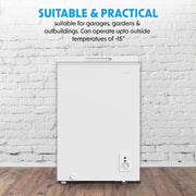 Baridi Freestanding Chest Freezer 99L Capacity - White DH116 Baridi - Dynamic Drive