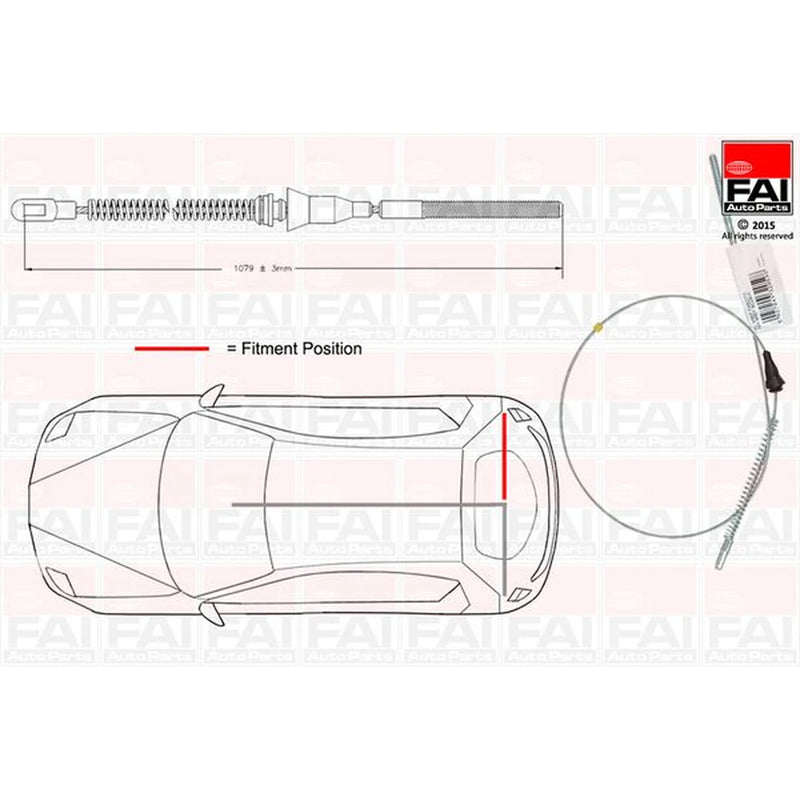 FAI Handbrake Cable Right Rear fits Opel Corsa B 1993-2000