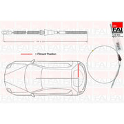 FAI Handbrake Cable Right Rear FBC0081