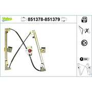 Valeo Electric Window Regulator Lifter Right Front 851379