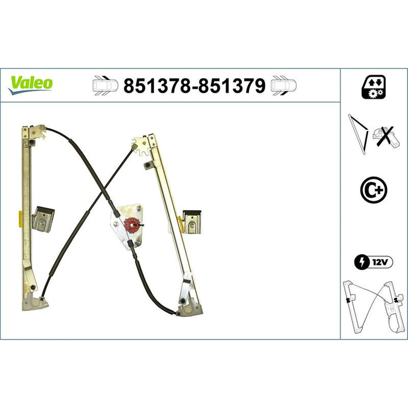 Valeo Electric Window Regulator Lifter Right Front 851379