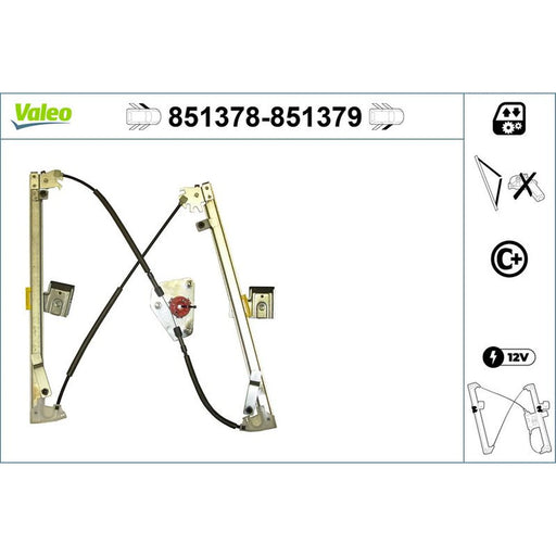 Valeo Electric Window Regulator Lifter Right Front 851379
