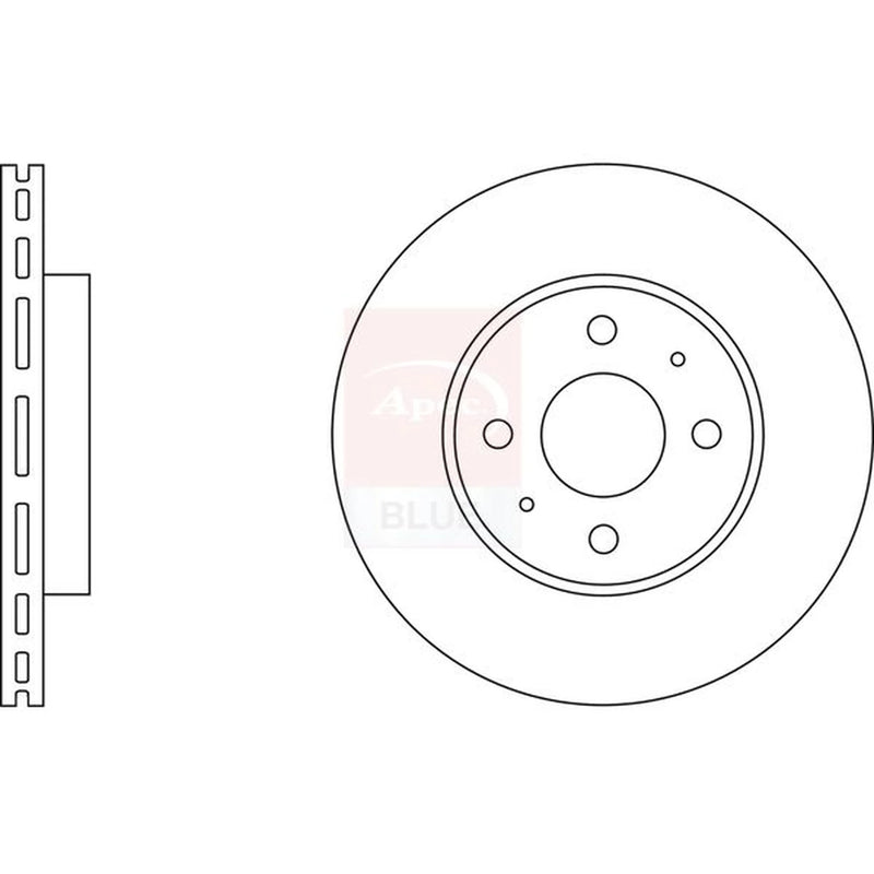 Apec 2 x Vented Front Brake Discs SDK6153-x2