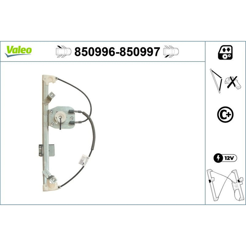 Valeo Electric Window Regulator Lifter Right Rear 850997