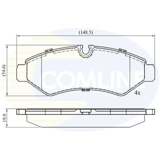 Comline 4 x Rear Brake Pad Set fits Mercedes-Benz Sprinter 3,5-T 2018-2021