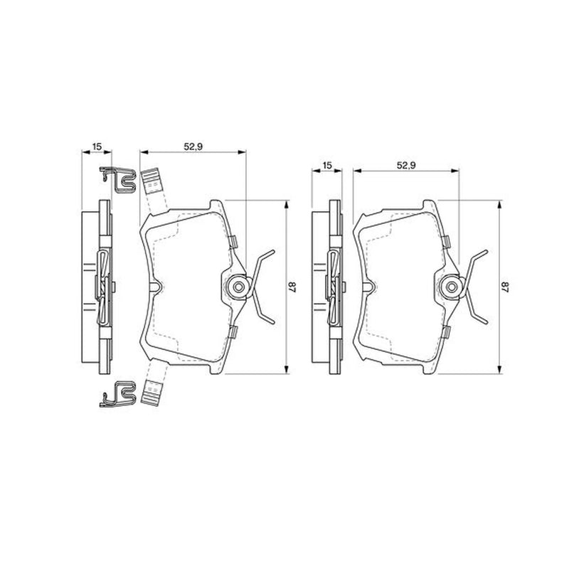 Bosch Front & Rear Pads fits Honda Accord VII 2003-2008 2.0