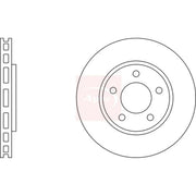 Apec 2 x Vented Brake Discs fits Chrysler Voyager 2000-2008 2.4 2.5