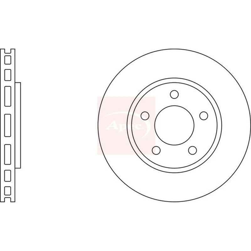 Apec 2 x Vented Brake Discs fits Chrysler Voyager 2000-2008 2.4 2.5