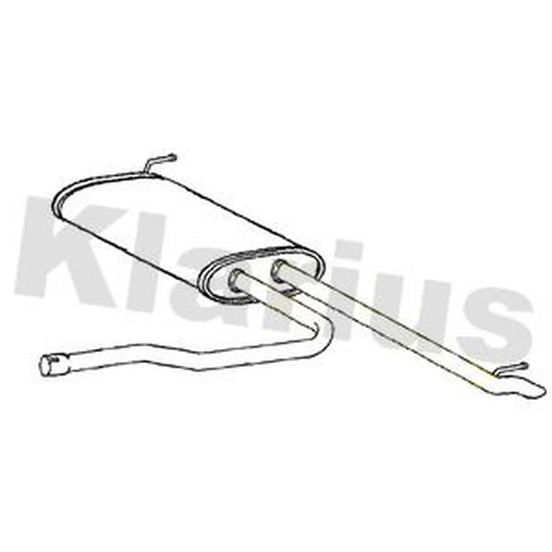 Klarius Box With Tail Pipe Rear fits Opel Astra K 2015-2019 1.0