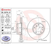 Brembo Front Brake Internally Vented Discs & Pads fits BMW 7 1994-2001