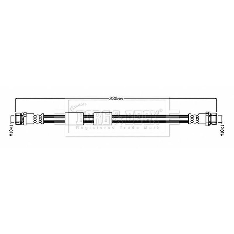 Borg & Beck Brake Hydraulic Hose Line Rear Right BBH8825