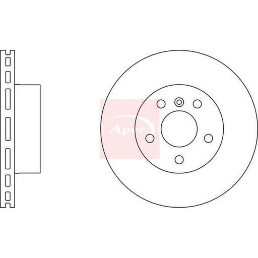 Apec 2 x Vented Brake Discs fits Land Rover Discovery 1998-2004 2.5 4.0