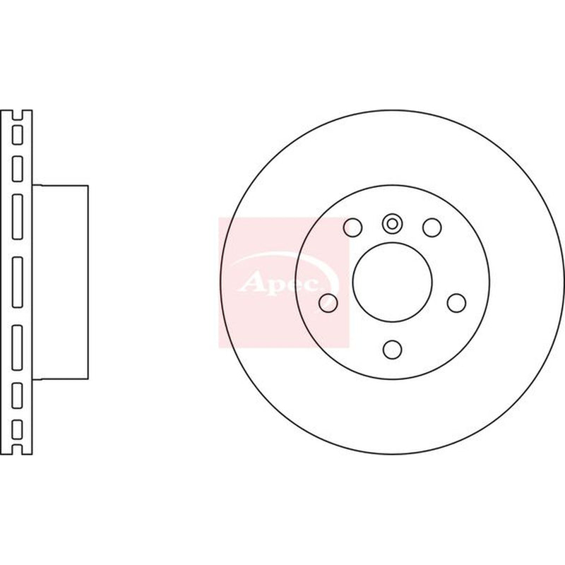 Apec 2 x Solid Brake Discs fits MG MG 5 2020 on