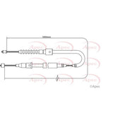 Apec Handbrake Cable Left Rear fits Opel Corsa C 2000-2009 1.0 1.2 1.3 1.4 1.7