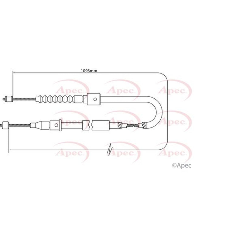 Apec Handbrake Cable Left Rear fits Opel Corsa C 2000-2009 1.0 1.2 1.3 1.4 1.7