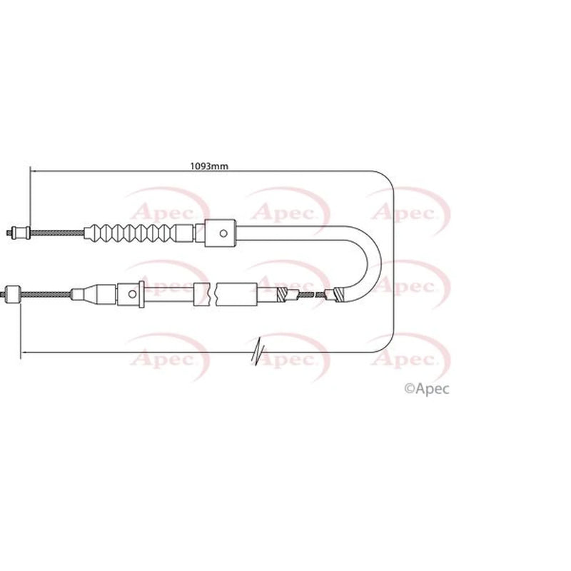 Apec Handbrake Cable Left Rear CAB1470