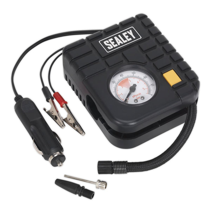 Sealey Micro Air Compressor with Worklight 12V MS163 Sealey - Dynamic Drive
