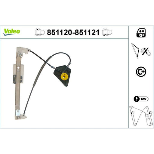 Valeo Electric Window Regulator Lifter Left Rear 851120