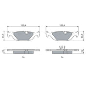 Bosch Front & Rear Pads fits BMW 3 1982-1994 2.7