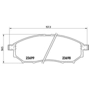 Brembo Front & Rear Pads fits Nissan Murano II 2007-2014 2.5 3.5