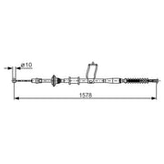 Bosch Handbrake Cable Right Rear fits Daewoo Nubira 1997-2003 1.6 2.0