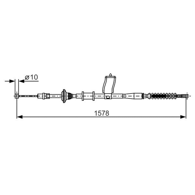 Bosch Handbrake Cable Right Rear fits Daewoo Nubira 1997-2003 1.6 2.0