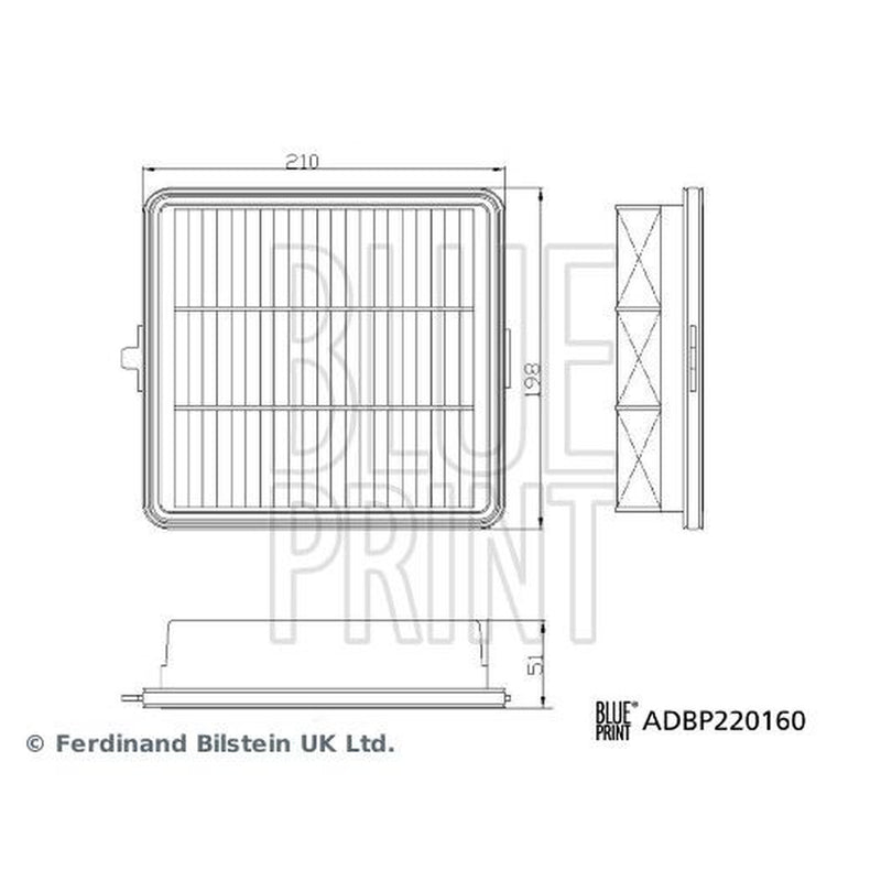 Blue Print Engine Air Filter fits Hyundai Kona 2023 on 1.0 1.6