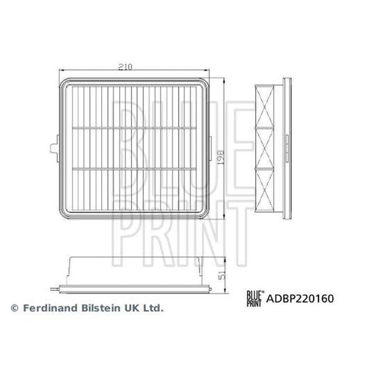 Blue Print Engine Air Filter fits Hyundai Kona 2023 on 1.0 1.6