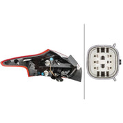 Hella Tail Light / Lamp W5W Right fits Ford Focus III 2010-2020
