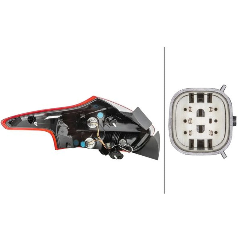 Hella Tail Light / Lamp W5W Right fits Ford Focus III 2010-2020