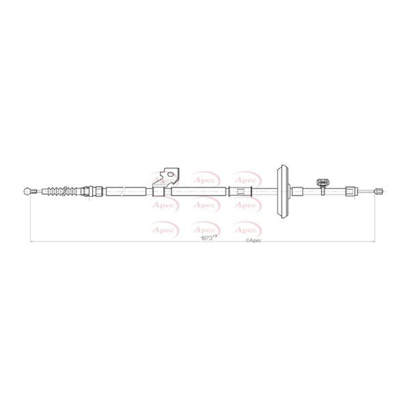 Apec Handbrake Cable Left Rear fits Chevrolet Orlando 2011-2015 1.8 2.0