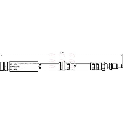 Apec Brake Hydraulic Hose Line Front fits Ford Fiesta V 2001-2010