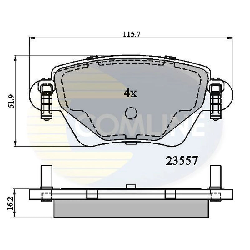 Comline 4 x Rear Brake Pad Set fits Ford Mondeo 2000-2007 1.8 2.0 2.5